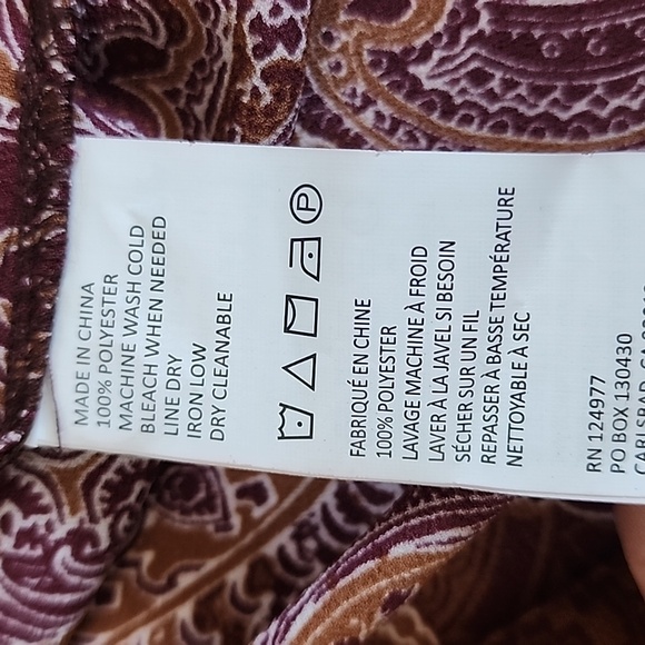 Prana Button Down Long Sleeve Paisley Print Top/ size S - Picture 12 of 13